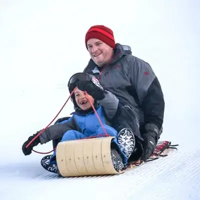 sledding Banff