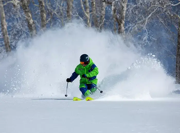 First tracks cat skiing