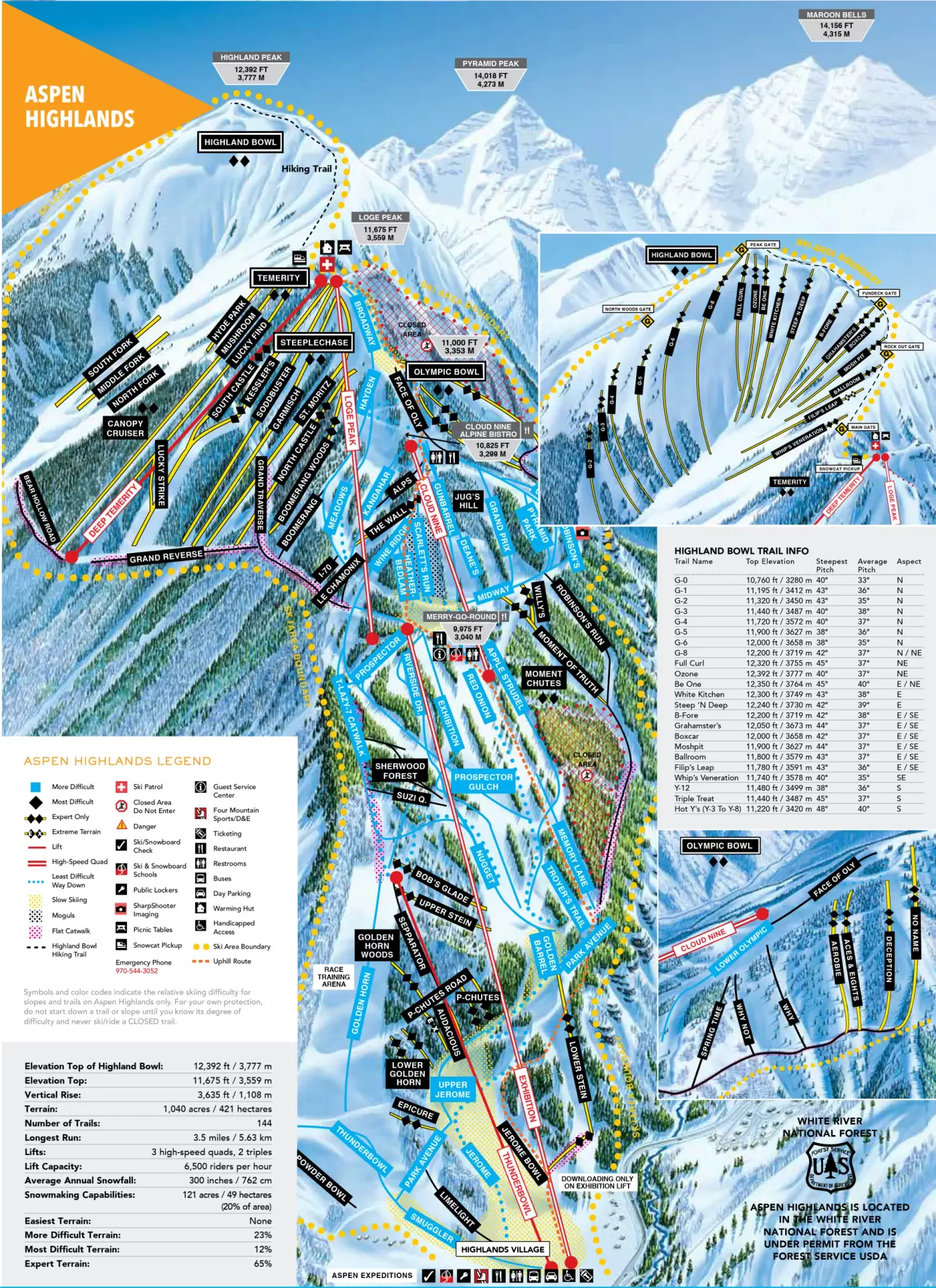Aspen Highlands map
