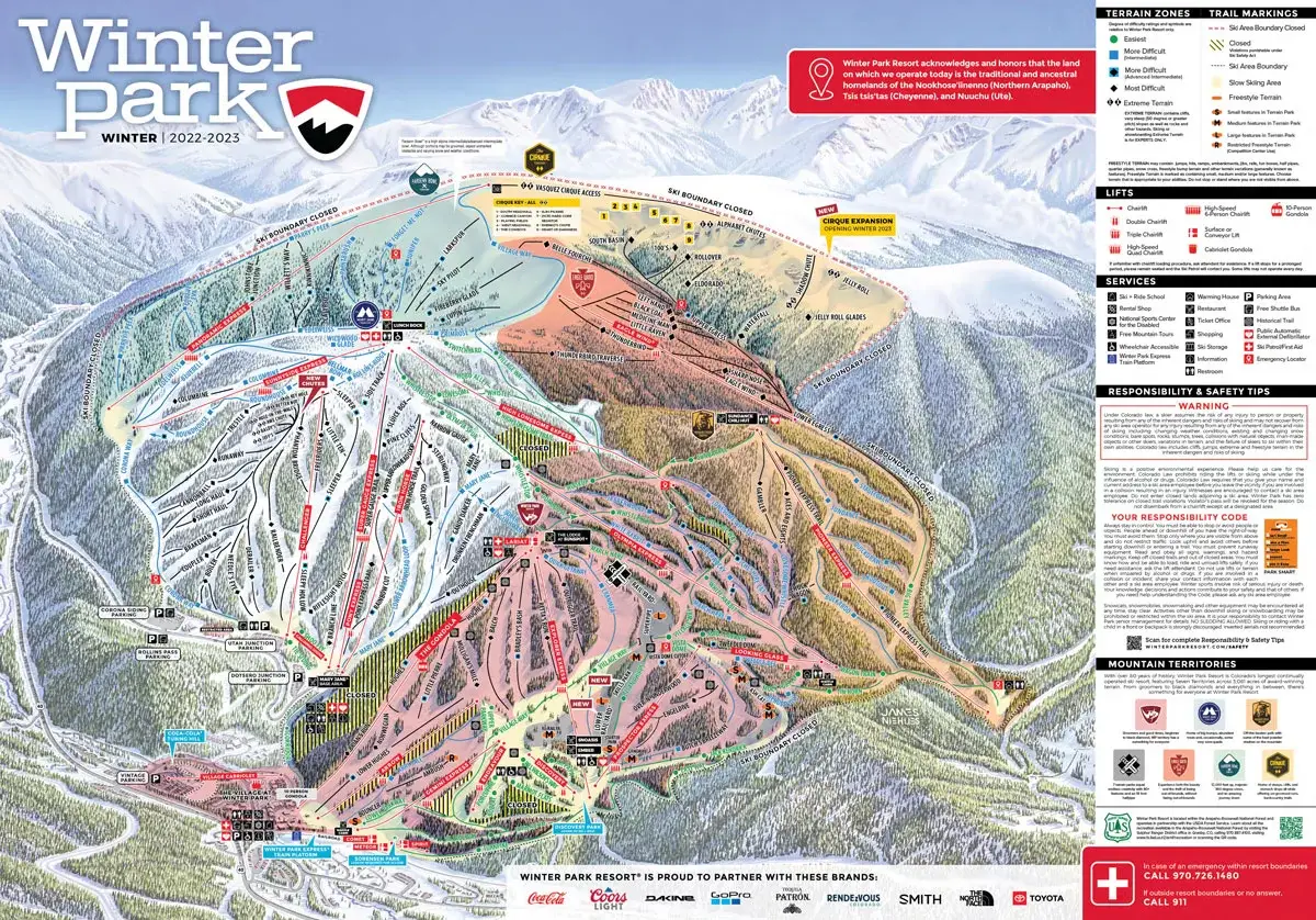 Winter Park Ski Map