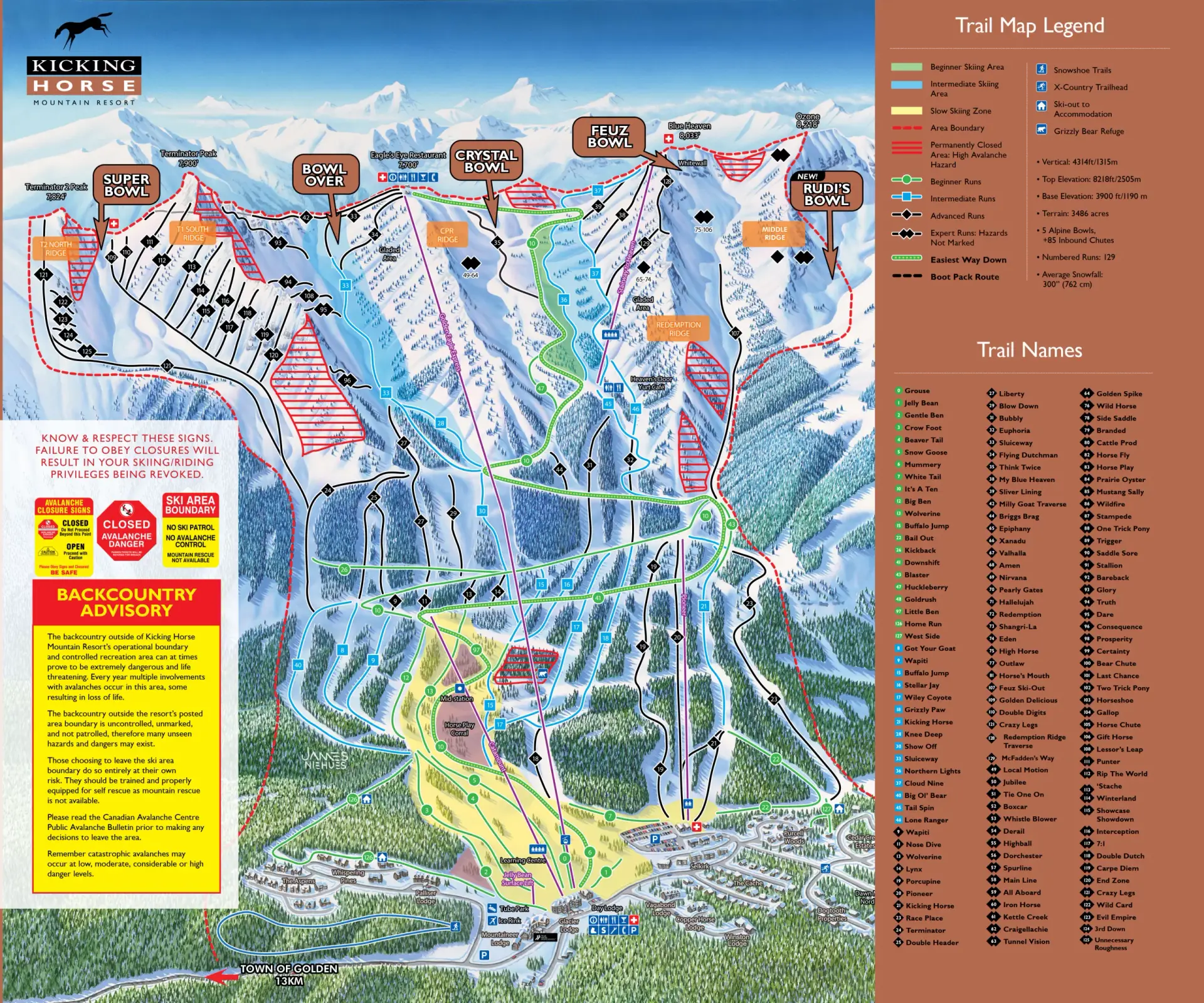 Kicking Horse Trail Map
