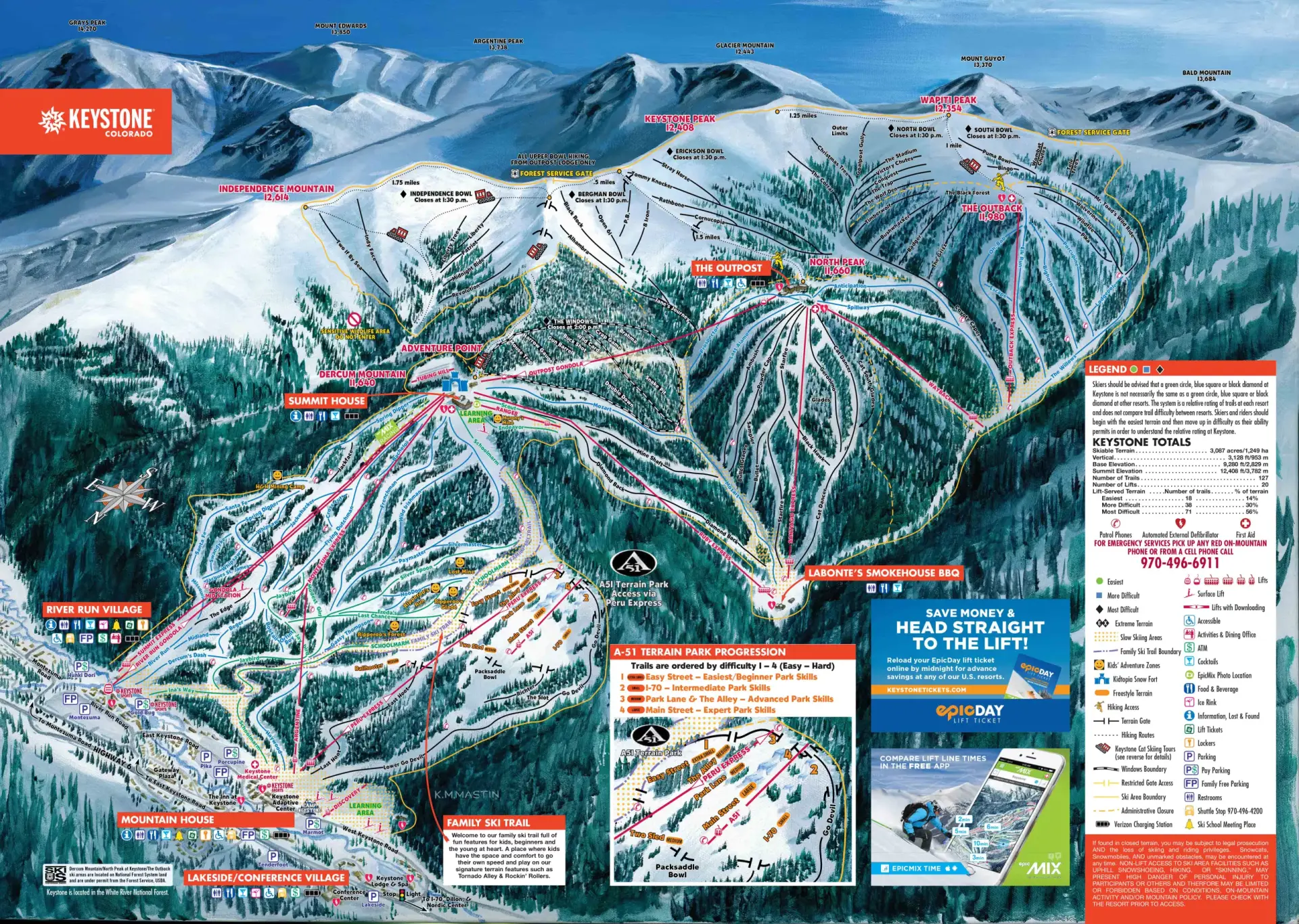 Keystone ski map