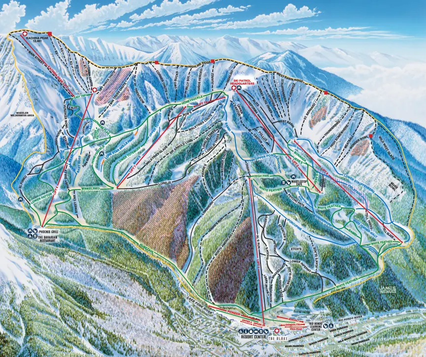 Taos, New Mexico ski trail map