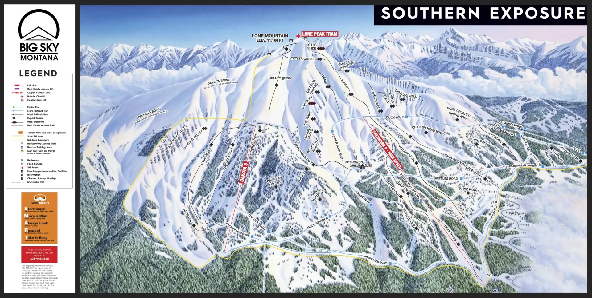 Big Sky Map / South View
