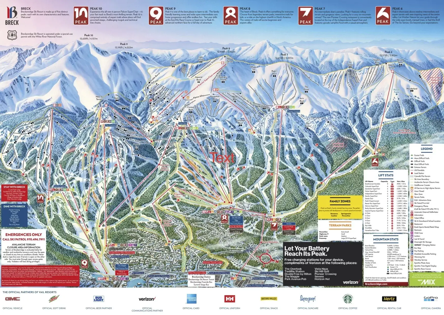 Breckenridge Ski Resort map